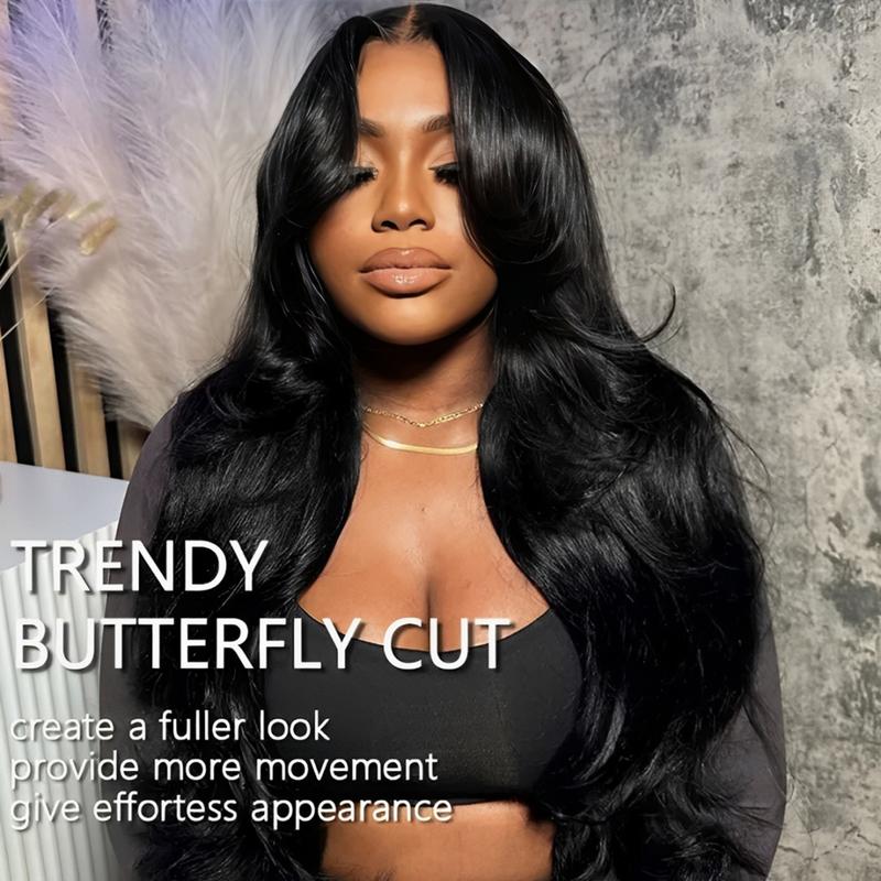 Mscoco Butterfly Layers Body Wave U Part Human Hair Wig Pull & Go Beginner Friendly 180 250 Density For Black Women Natural Black Color Wigs