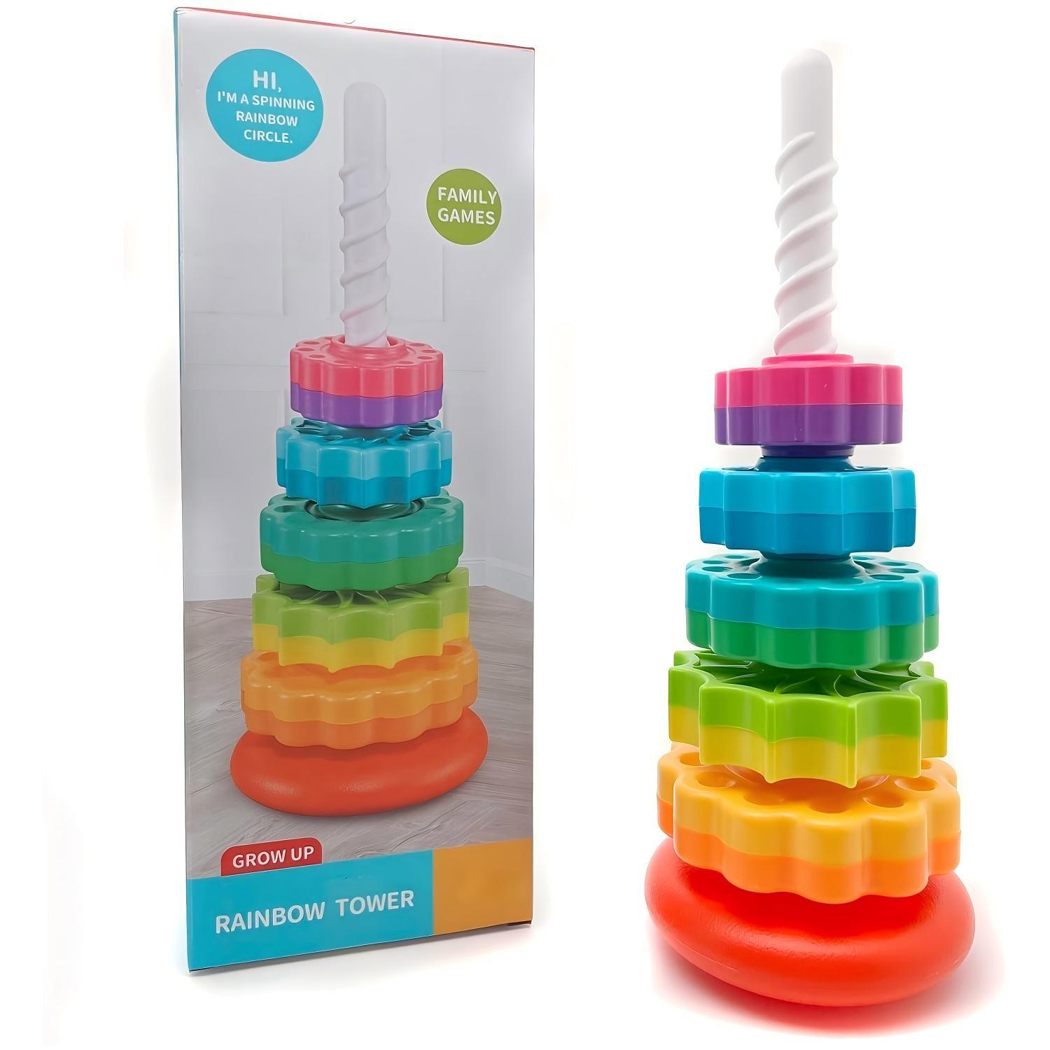 Rotating Tower Toy, 1 Set Early Education Color Recognition Toys, Parent-Child Interactive Game Toys, Educational Toy for Kids Rotating Tower Toy, 1 Set Early Education Color Recognition Toys, Parent-Child Interactive Game Toys, Educational Toy for Kids