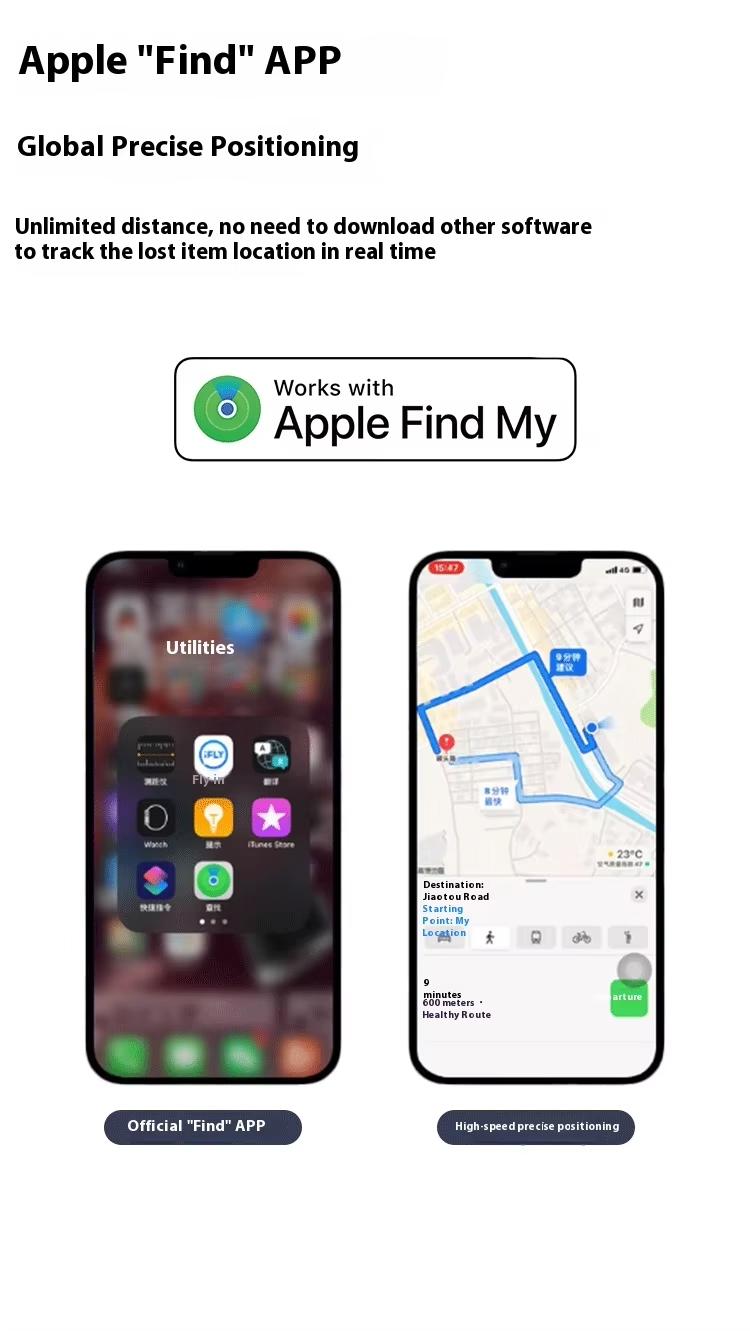 Miroddi Heavy-Duty Metal Keychain Tracker for Apple Find My | Men's GPS Key Locator, Waterproof Steel Carabiner Christmas gifts Map Bluetooth Air Tracker