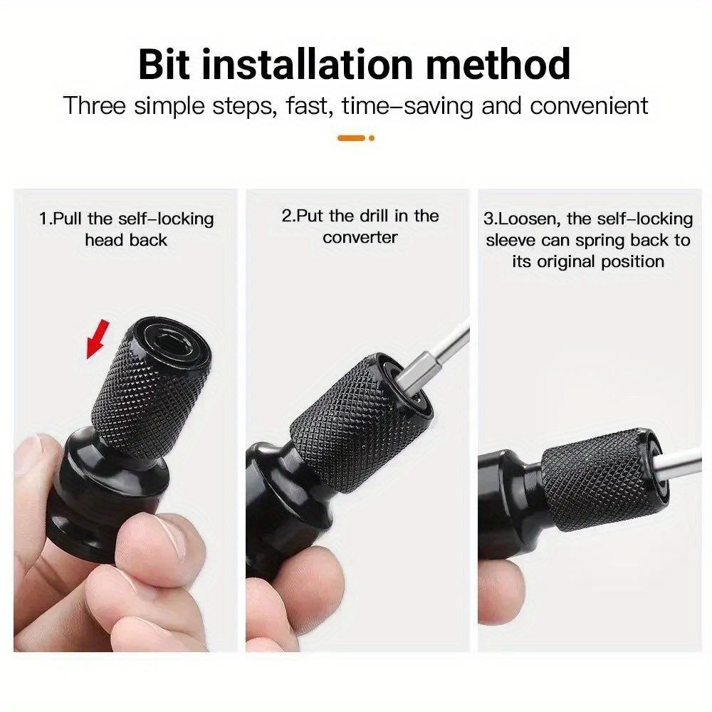 1/2" to 1/4" Hex Socket Adapter, Impact Extension for Pneumatic & Electric Tools, Quick-Install, Heavy-Duty Steel Construction, Ideal for Auto Repair & Assembly.