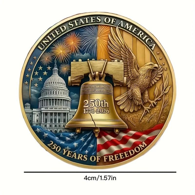 Reproduction Coin 250th Anniversary Set, Military Challenge Coins with Capitol Building & Eagle Design, Limited Edition Gift for Collectors