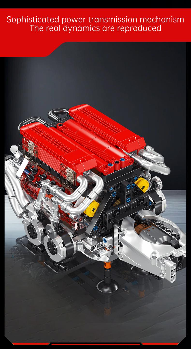 Mould King 10163 W16 Engine Red Car Motor Model That Runs Building Block Adult Kid Toy Collectibles 955 Pcs Truck Stem Construction Set Mould King 10163 W16 Engine Red Car Motor Model That Runs Building Block Adult Kid Toy Collectibles 955 Pcs Truck Stem Construction Set