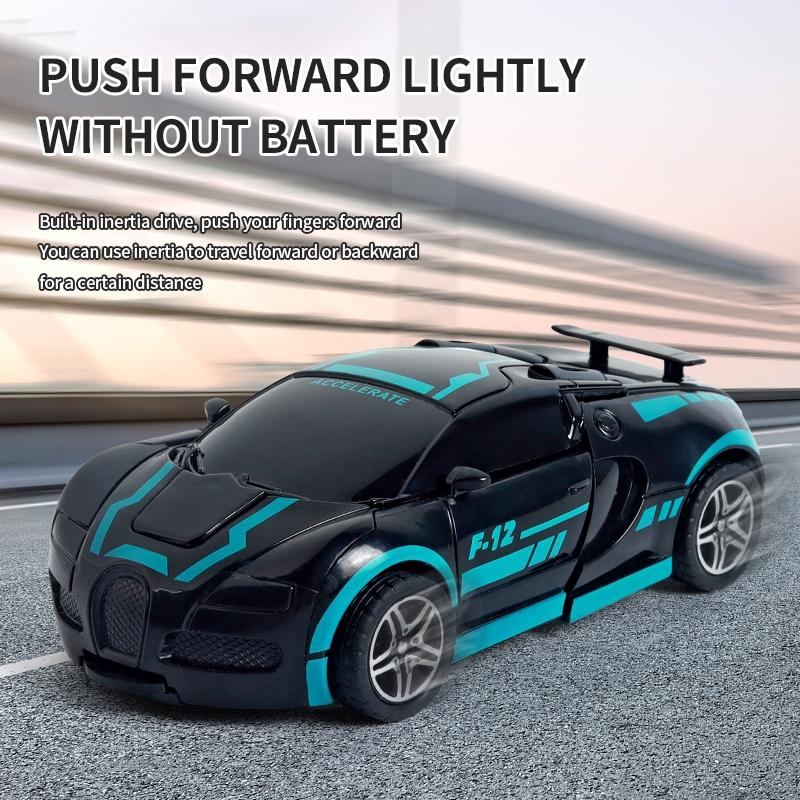 2-In-1 Fun Transforming Robot Police Car Toy, Inertia Collision Deformation, Parent-Child Interaction, Boys Girls Birthday Gift, Ages 3-6