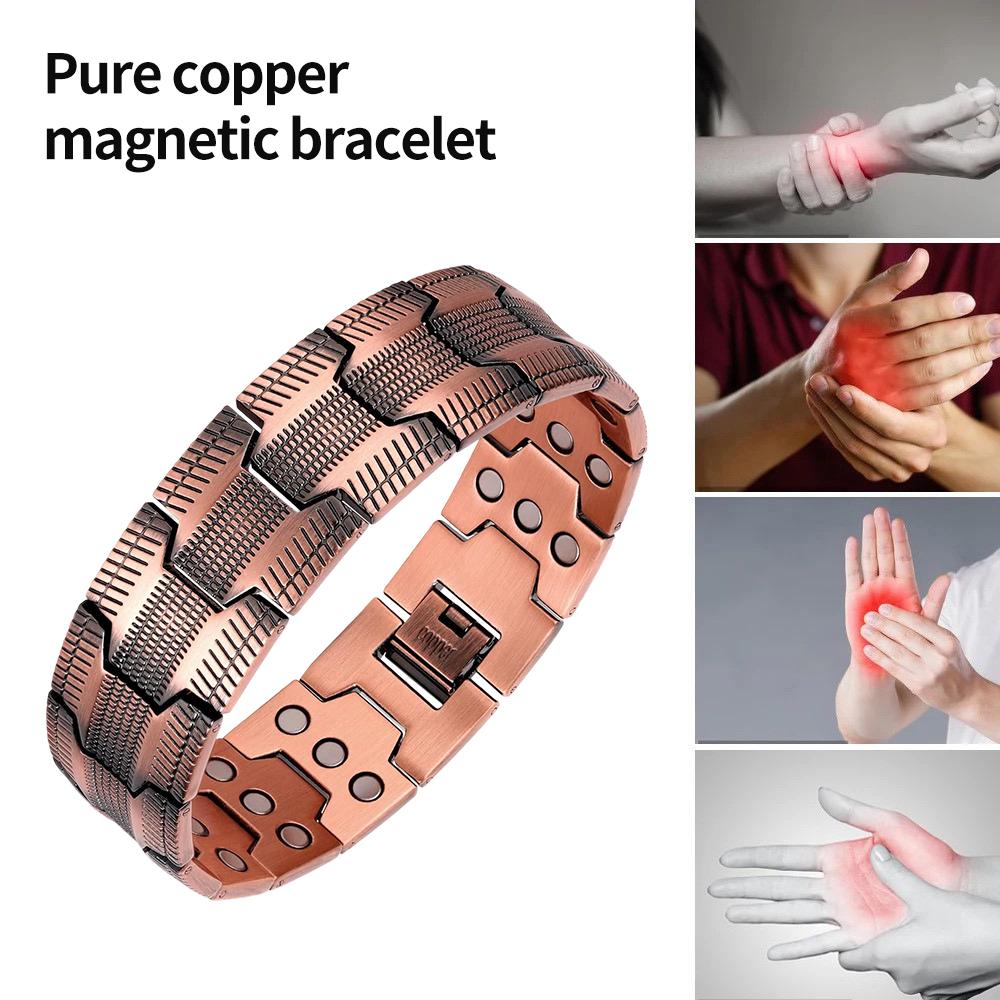 A pure copper men's bracelet, 3X super strong magnetic bracelet, 99.99% pure copper, with 3500 Gauss neodymium magnet, adjustable copper magnetic bracelet, birthday and bachelor party gift, universal holiday wear, copper bracelet jewelry gift A pure copper men's bracelet, 3X super strong magnetic bracelet, 99.99% pure copper, with 3500 Gauss neodymium magnet, adjustable copper magnetic bracelet, birthday and bachelor party gift, universal holiday wear, copper bracelet jewelry gift