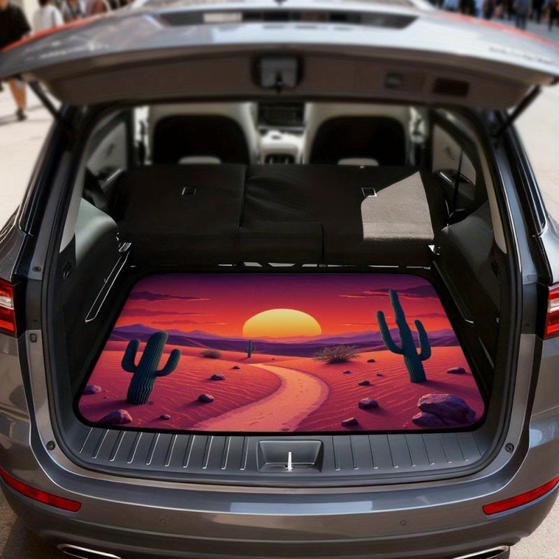 1 Desert Sunset Cactus Car Trunk Liner | Suitable for SUVs, this easy-to-clean polyester lining is practical and suitable for storing food and groceries or for camping. It enhances the interior decoration and is universal.
