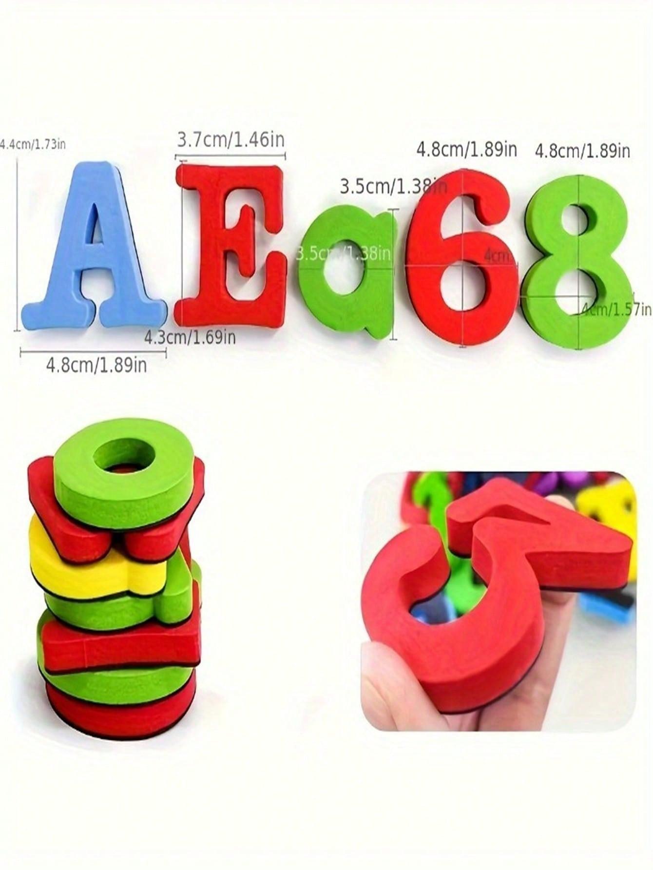 26 Pcs Kids Educational Magnetic Stickers, Uppercase Alphabet & Number Refrigerator Magnets Set, Preschool Teaching Aids, Perfect Holiday Presents for Christmas, Easter and Thanksgiving