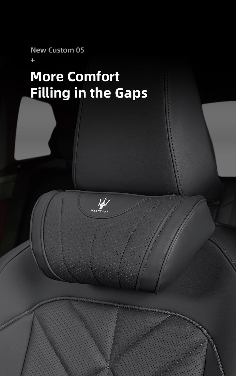 Car Headrest Neck Support Seat Lumbar Cushion Neck Pillow For Maserati Quattroporte GranTurismo MC20 Levante Ghibli Grecale President GranCabrio Coupe Spyder