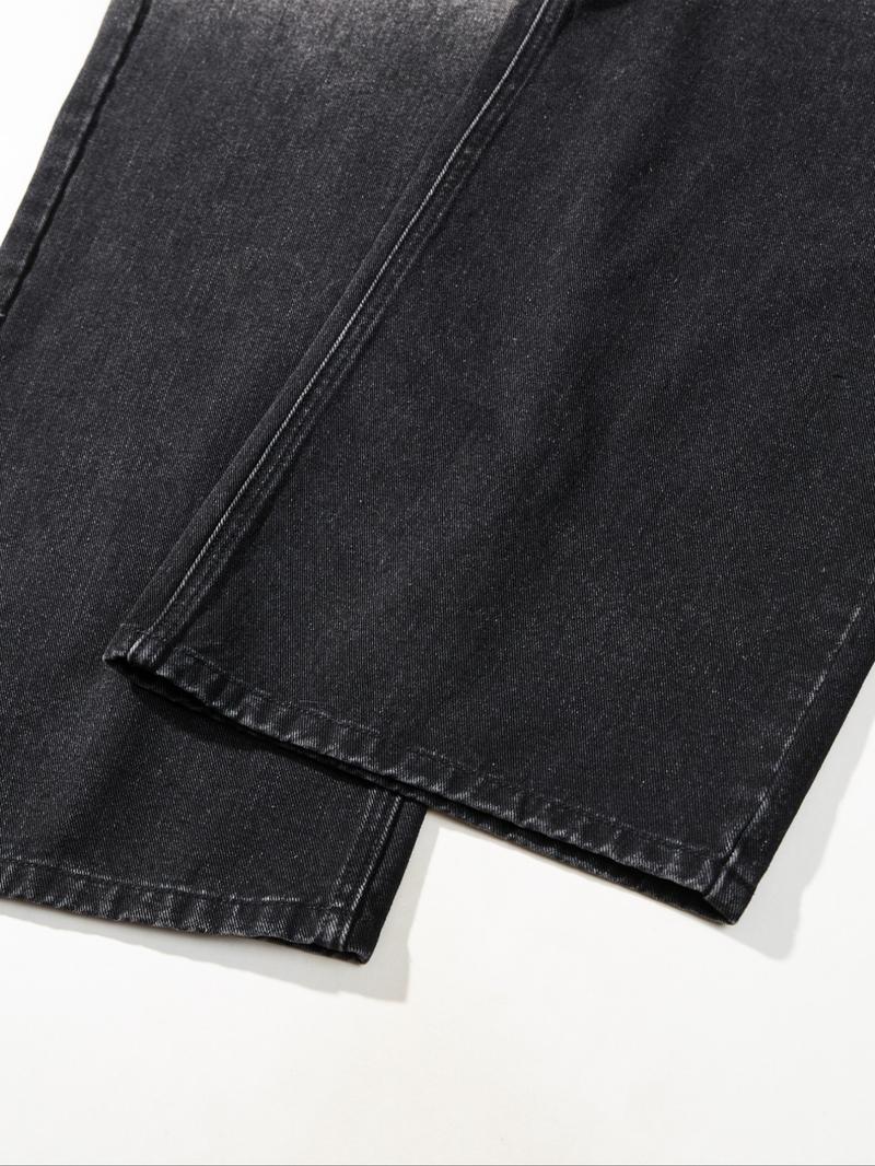 Men's Vintage Loose Denim Jeans, Gradient Washed, Y2K Street Style, Casual Straight Leg Wide Leg Jeans, Perfect Gift