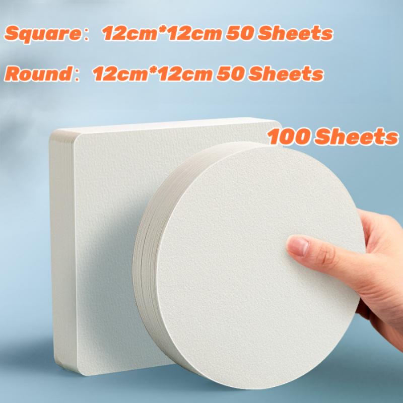 Professional Square/Round/Rectangle Watercolor Paper,300g Water Color Paper Postcard for Adults, Artists, Painting & Craft Paper, Watercolor Paper, Drawing Supplies, DIY Painting Supplies