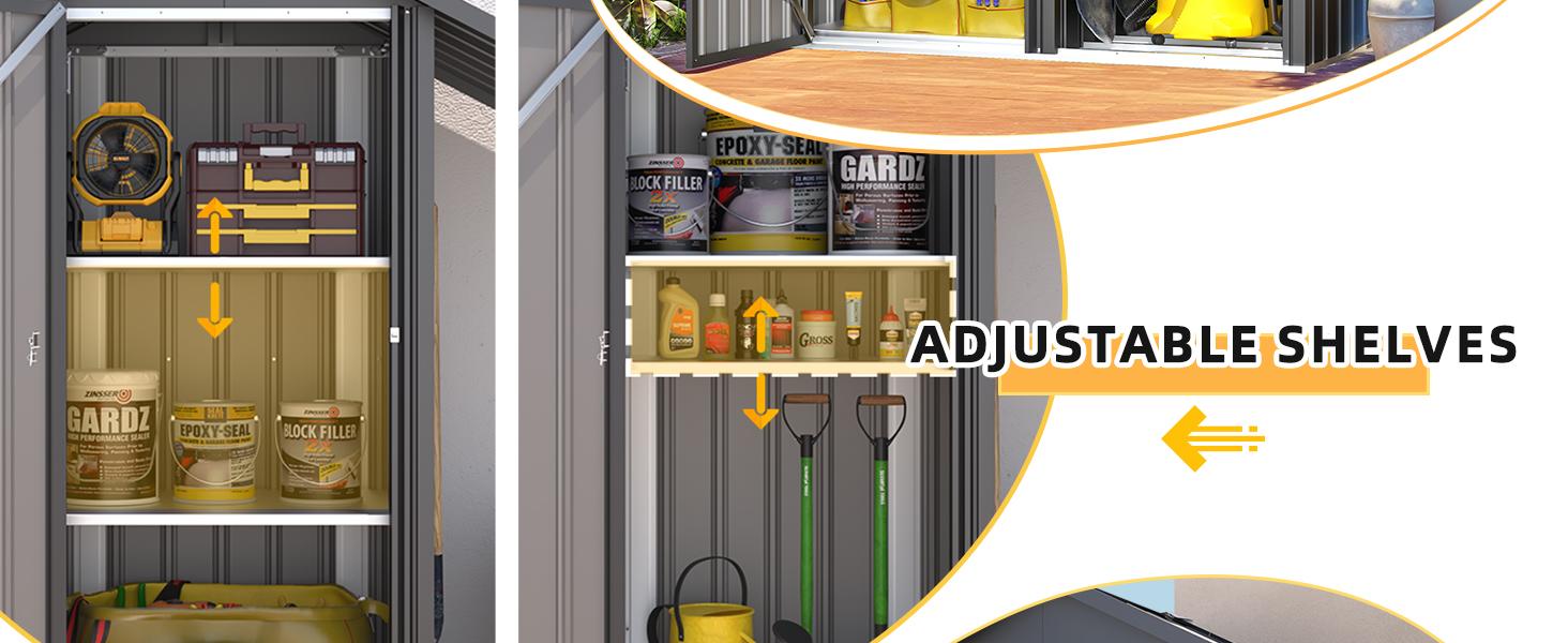 YODOLLA Outdoor Storage Cabinet Waterproof with Shelves and Lean to Open-Sided Firewood Racks,Garden Sheds & Outdoor Storage Cabinet Weatherproof YODOLLA Outdoor Storage Cabinet Waterproof with Shelves and Lean to Open-Sided Firewood Racks,Garden Sheds & Outdoor Storage Cabinet Weatherproof