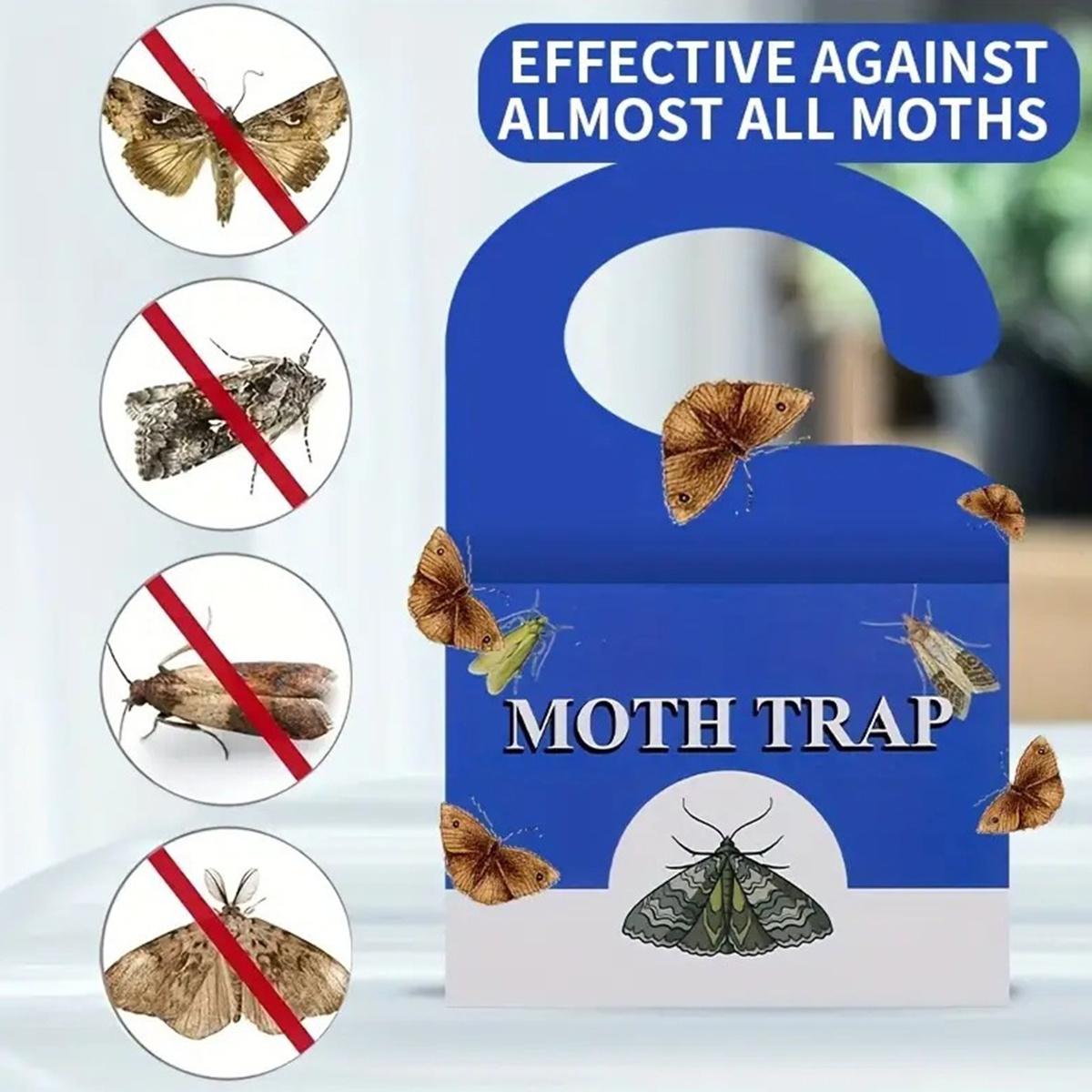5-Pack Clothes & Carpet Moth Monitoring Traps Pheromone Sticky Moth Traps Set, Non-Toxic Glue Trap, Efficient for Closet Textile Moths & Food Storage Cupboard Moths for Wardrobe | Premium Moth Monitoring Catchers Indoors Moth Traps