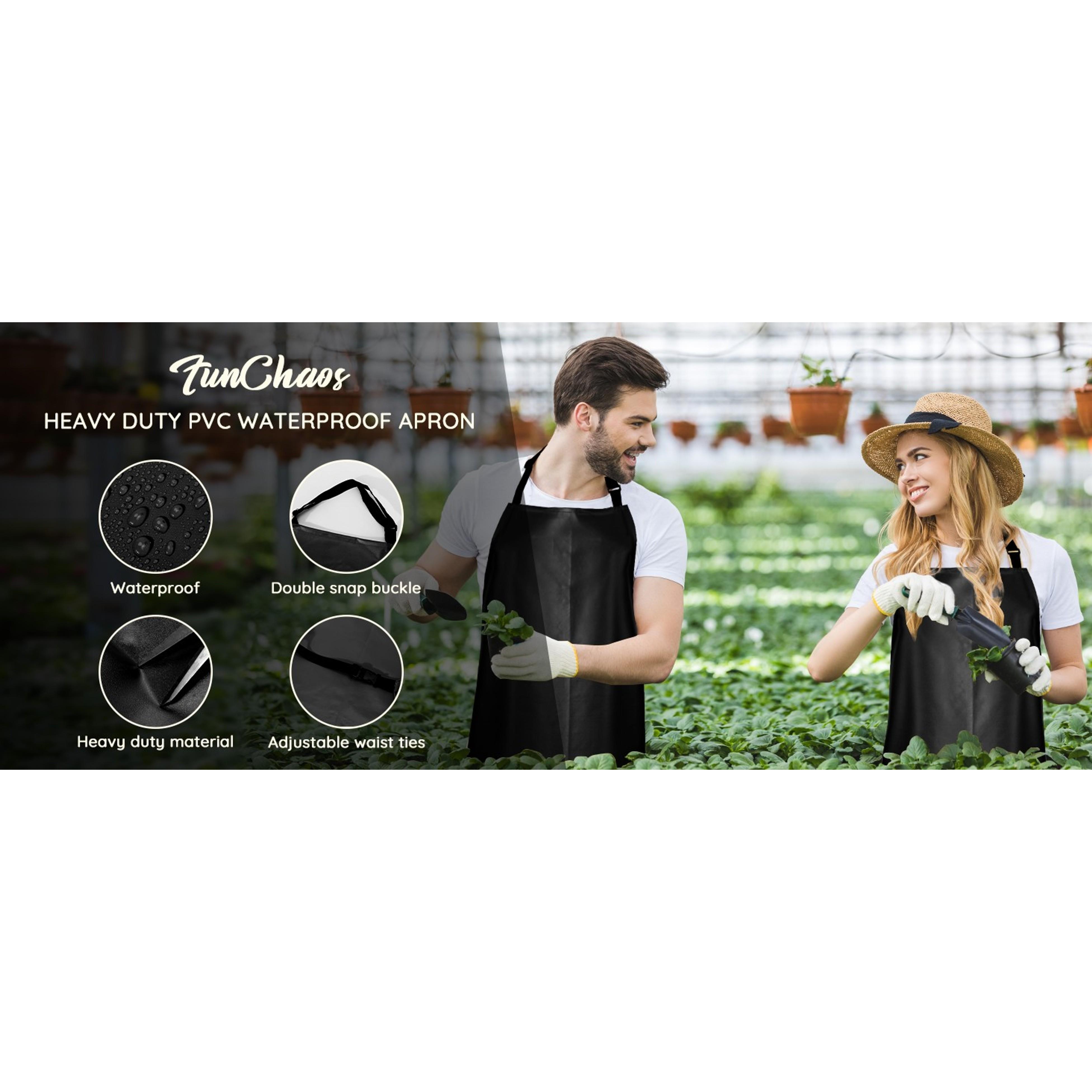 Thicker Rubber Apron, Extra Long Adjustable Apron, Heavy Duty Oil&Chemical Resistant Waterproof Work Aprons