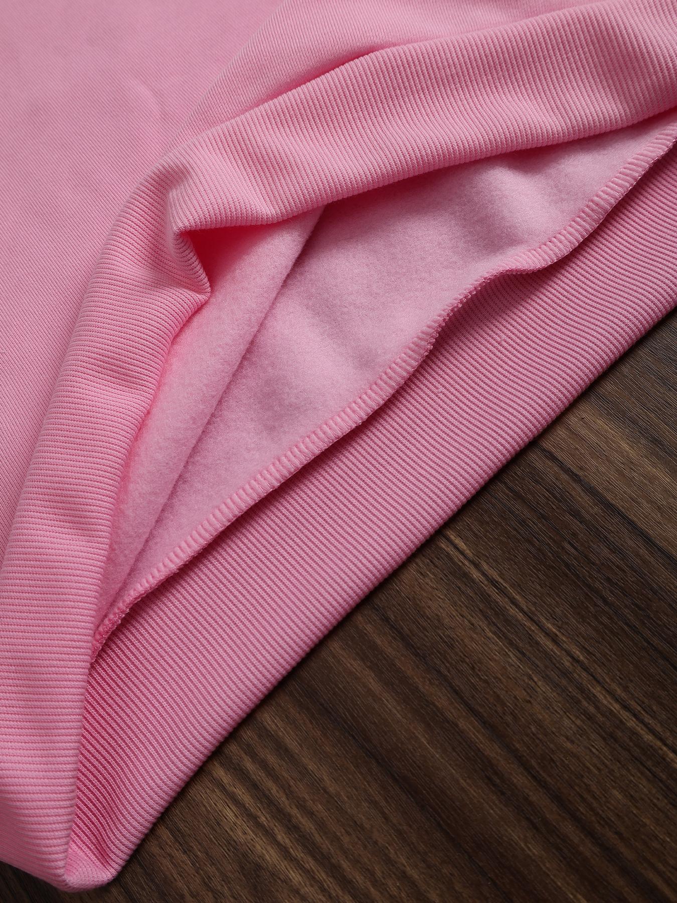 Women's Long Sleeve Pullover Sweater Set, Sweatshirts, Casual Fitted Round Neck Top, Fall & Winter Warm Clothing, Letter Pattern Design