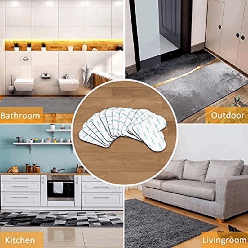 4pcs Non-Slip Rug Gripper for Hardwood Floors and Tiles, Double-Sided Anti-Slip Rug Grips, Washable, Corner Side Gripper