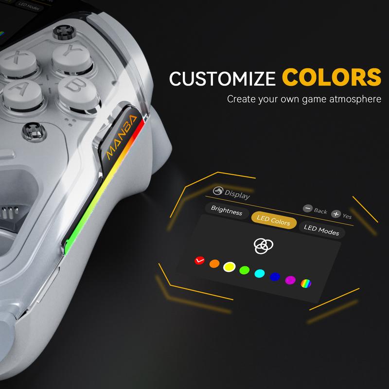 FIEHDUW Wireless Gaming Controller, Esports Controller, Rechargeable Gamepad with RGB Lighting, Remappable Buttons Gamepad for PC/Switch/iOS/Android/Steam Deck #TOP PICKS