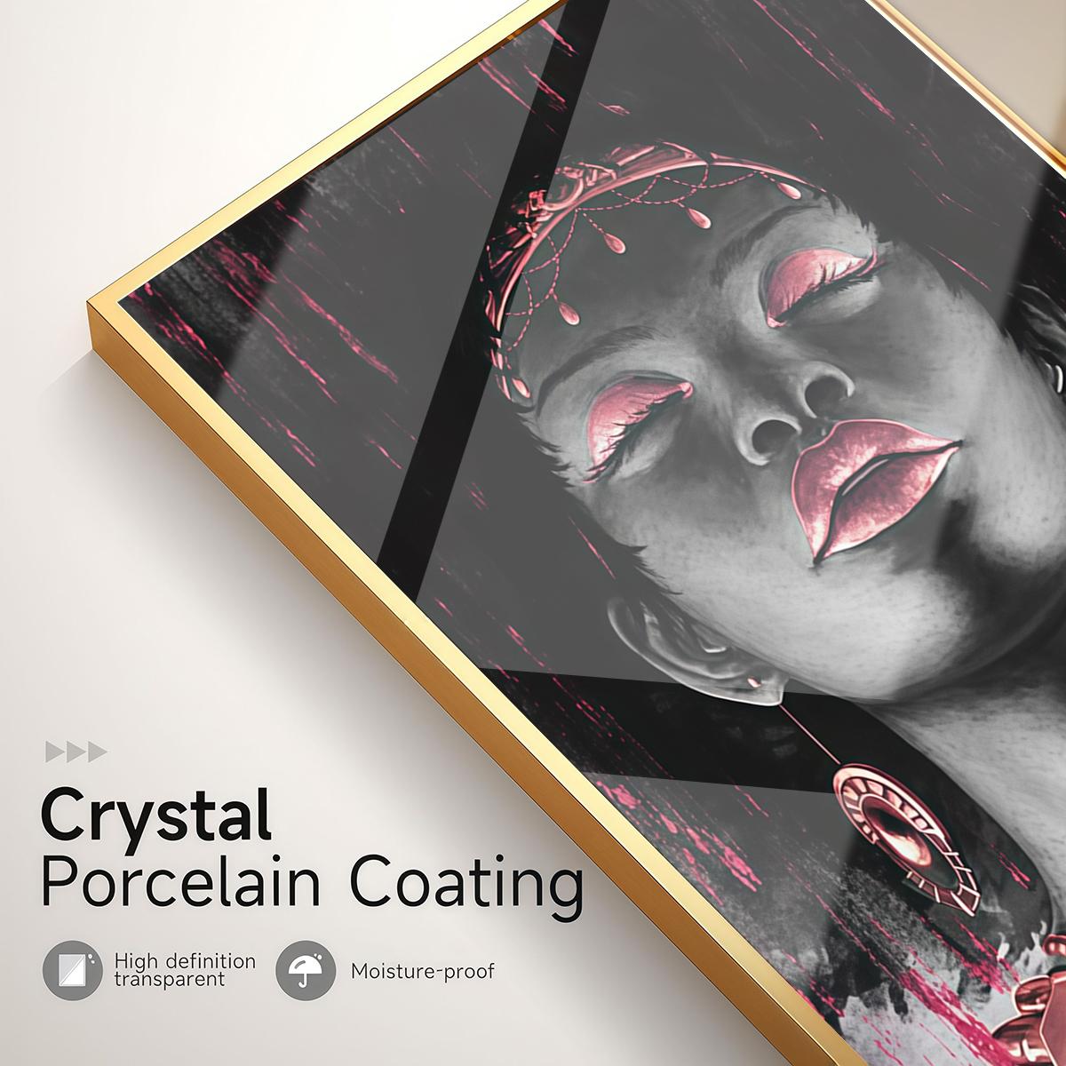 3 Counts Aluminum Alloy Framed Painting, Elegant Black And Pink Crown Butterfly Lady Artwork, Home Decoration For Living Room, Bedroom, Office, Restaurant, Hallway Wall Decor, Odorless Print Artwork, Luxury Perfect Gift For Friends And Family