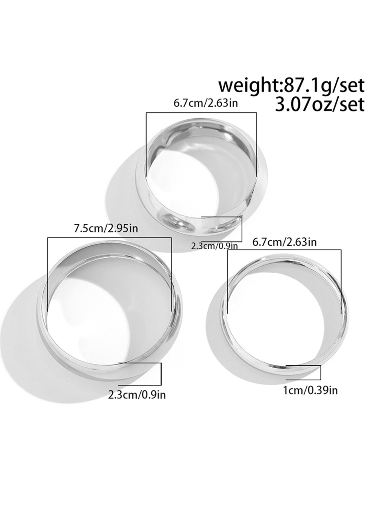 Vintage Punk Exaggerated Bangle (3pcs), Fashionable Curved Bracelet for Men & Women, Simple Jewelry for Party, Daily Clothing Decor, Trendy Fashionable Accessories, Trendy All-match & Exquisite Jewelry for Birthday Gift