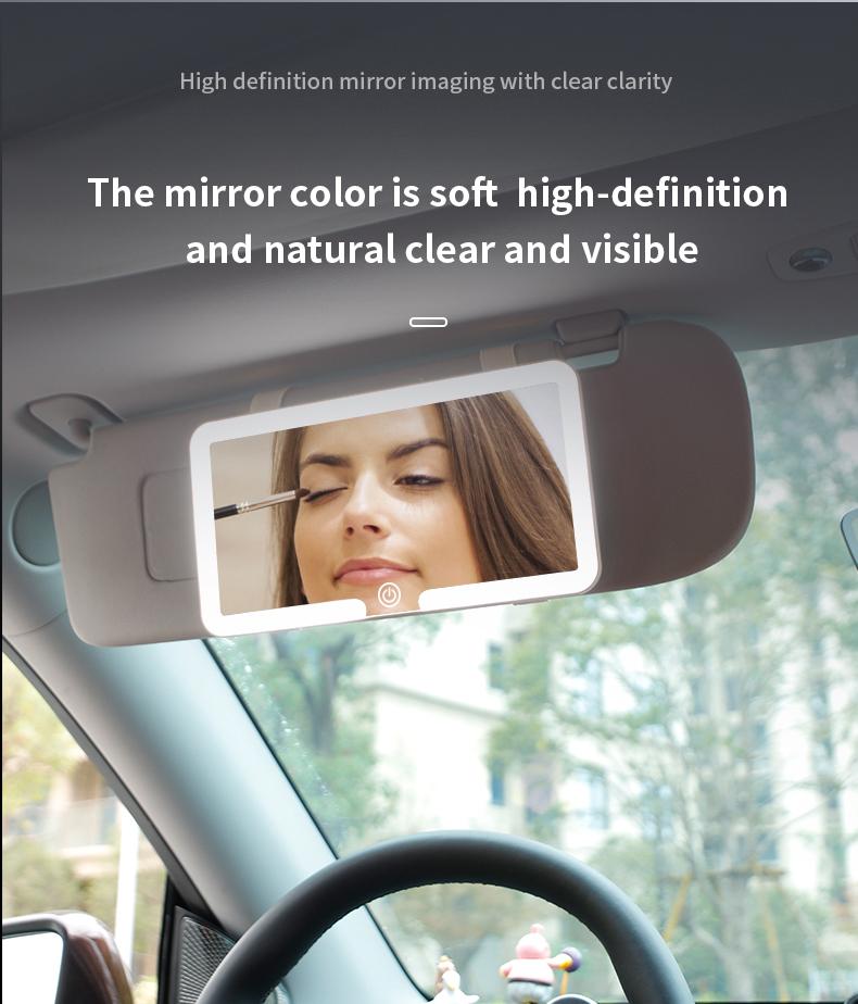 Car LED Makeup Mirror, Rechargeable Car Sun Visor Mirror, Dimmable Touchscreen Auto Vanity Mirror, Car Interior Accessories,car decor,boujee car accessories