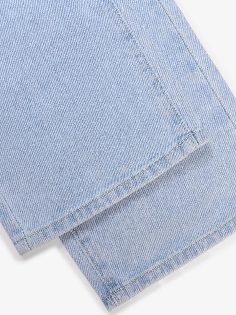 NVFelix Women's Plain Distressed Jeans, Fashion Casual Denim Pants for Daily Outdoor Wear, Women's Denim Jeans for Spring & Fall