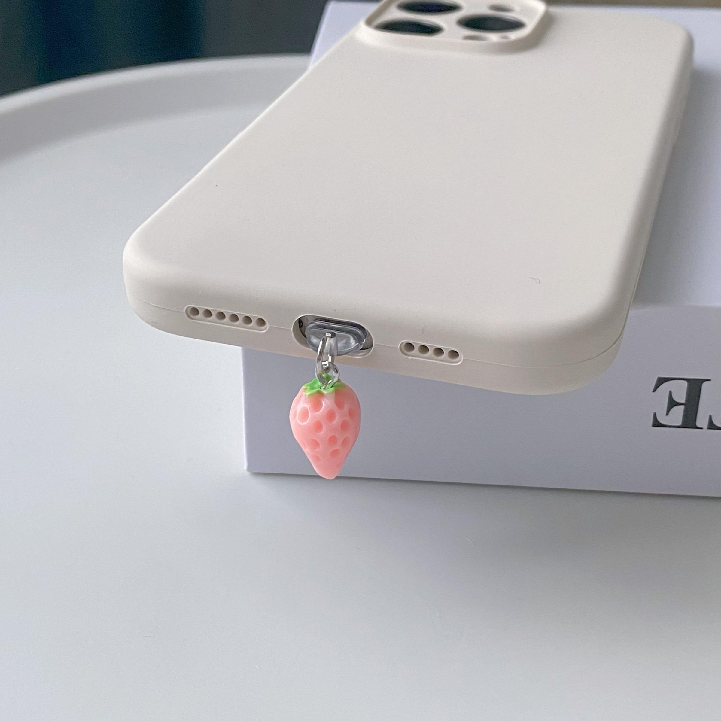 Cute Strawberry Dust Plug, Decorative Anti-Dust Cover Accessory for Electronics, Small Size, Easy to Use, Perfect Gift Idea