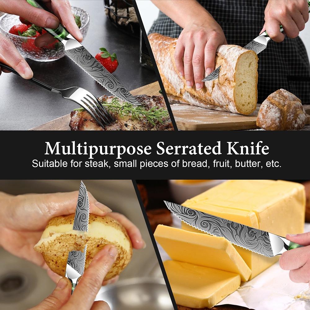 1piece Damascus steel, Stainless textured Japanese knife laser blade kitchen knife professional set sharp fish bread boning knife, gift for friends