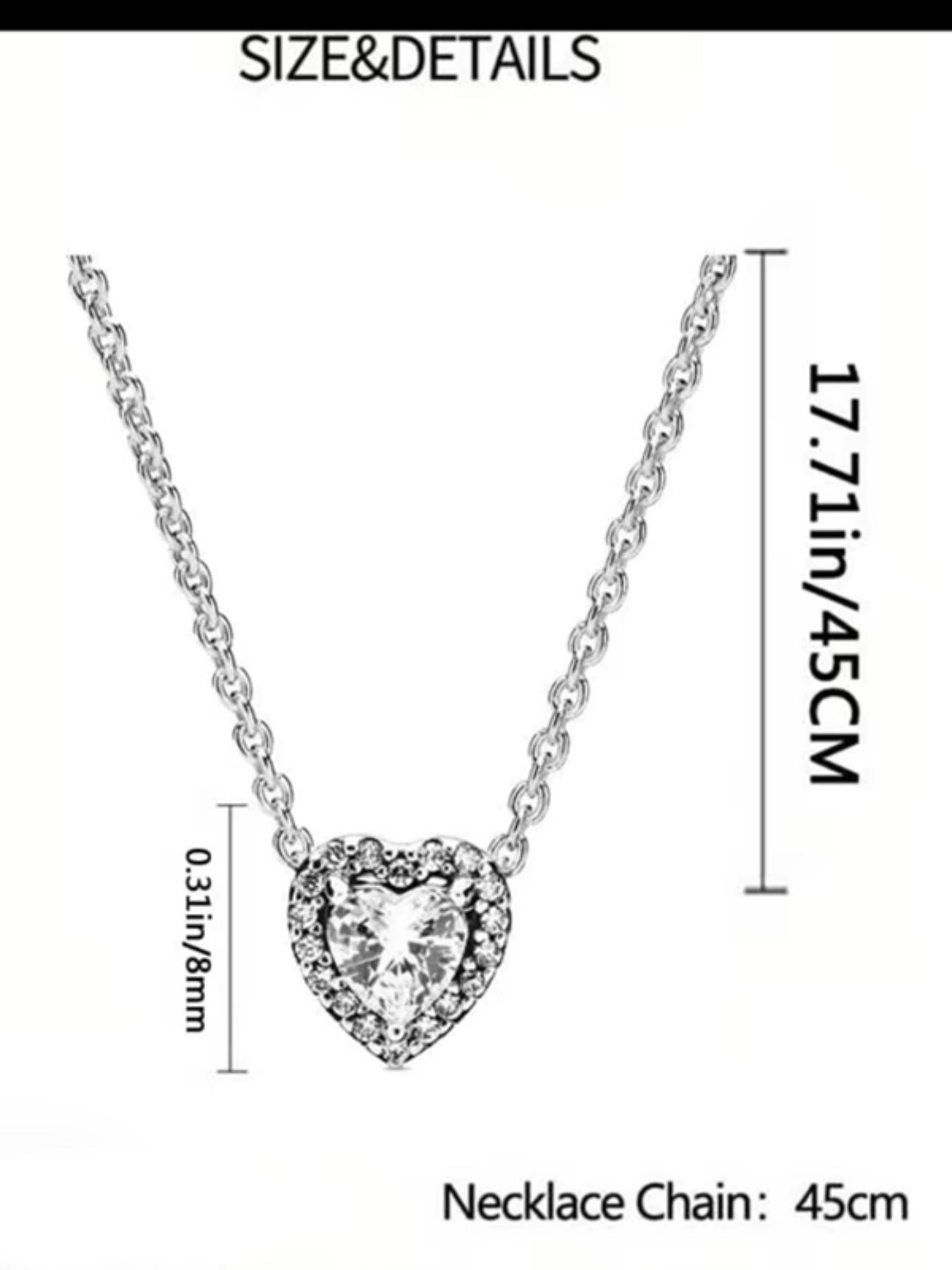 925 Sterling Silver Necklace, Minimalist Elevated Heart Design, Elegant Women's Jewelry, Perfect Gift for Her, High-Quality Craftsmanship