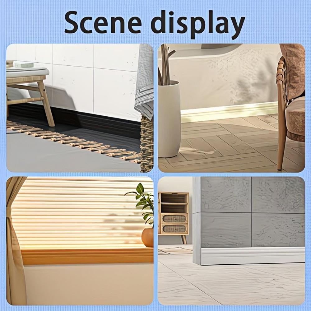 1 Roll 2m/78.74 Inch Self-adhesive Skirting Board, Flexible Edges Decorative Strip, Easy To Install, Self-adhesive Floor Edges Strip Substrate, Suitable for Home Decoration