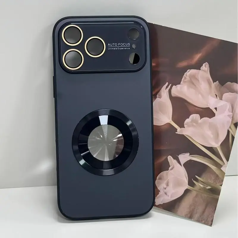 Luxury Matte Titanium Metallic Case for iPhone 17/16/15/14/13/12 Pro Max/Plus with MagSafe Glass Camera Lens Protector Anti-Slip Shockproof Phone Cover
