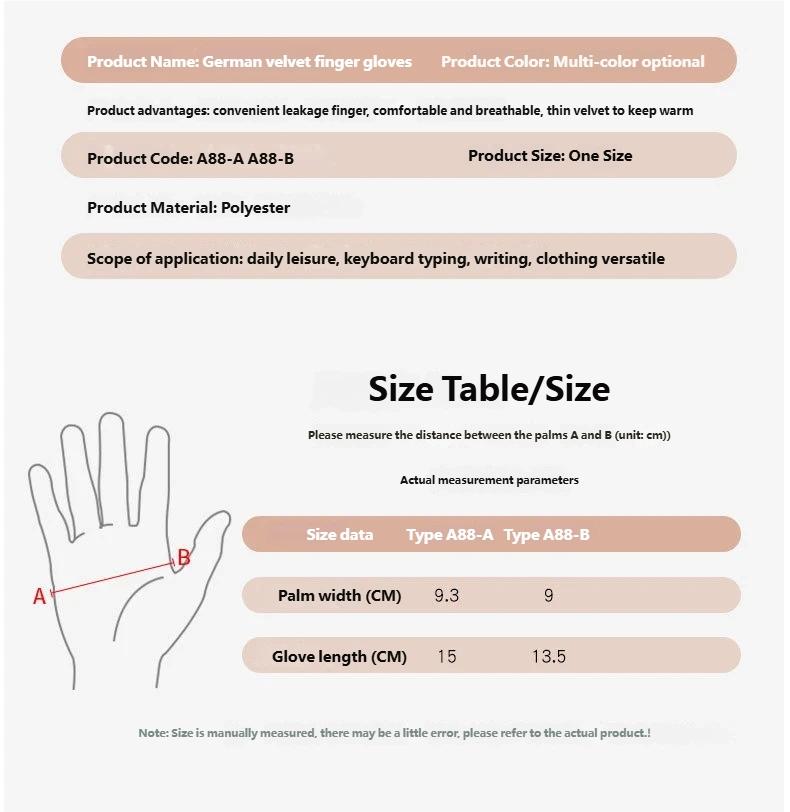De Rong Half Palm Gloves, Fall Winter Thin Warm Gloves, Unisex Elastic Driving Typing Touch Screen, Student Learning Gloves