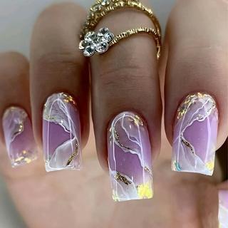 Gradient Cloud Shell Pattern Nail Stickers, Wearable Nail Decals, Wedding Nails, Model Xinghao T318, Non-Flammable Liquid, No Ca Prop 65 Warning
