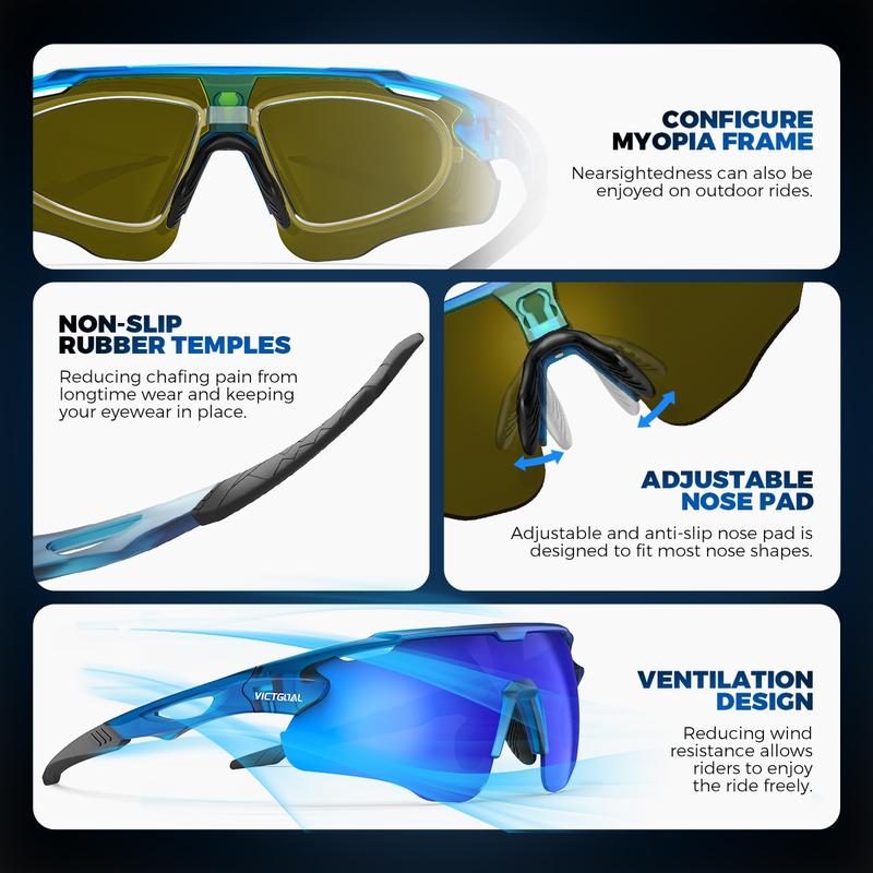 Polarized Sunglasses, 1 Count Outdoor Cycling Sports UV400 Protection Lightweight Eyewear, MTB Mountain Road Bicycle Fishing Jogging Driving Riding Glasses, Outdoor Cycling Accessories