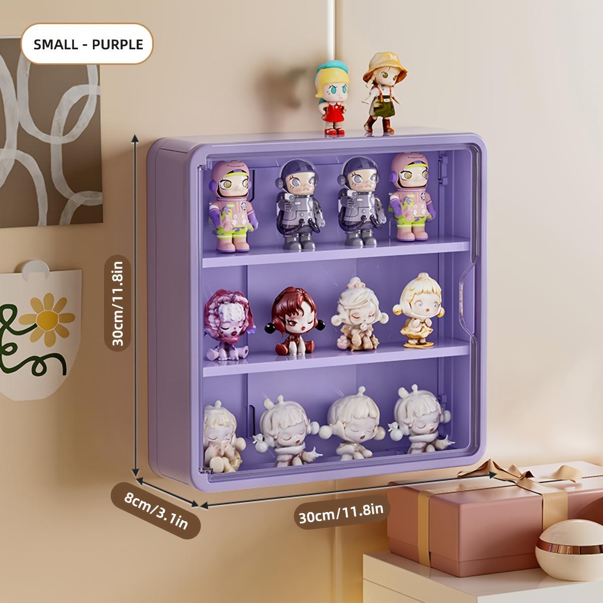 Large Wall-Mounted Display Rack for Doll Collection, 3 or 4-Tier Acrylic Storage Box with Magnetic Design, Space-Saving Clear Compartments for Action Figures and Accessories, Floating Display Shelf