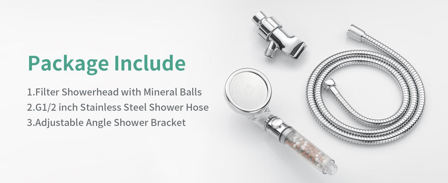 Filtered Shower Head with ON/OFF Switch, High Pressure Handheld Shower Head with 3 Spray Modes, Ghetto Showerhead, Buena Shower Head, Detachable Shower Head with Water Softener Beads Filtered Shower Head with ON/OFF Switch, High Pressure Handheld Shower Head with 3 Spray Modes, Ghetto Showerhead, Buena Shower Head, Detachable Shower Head with Water Softener Beads