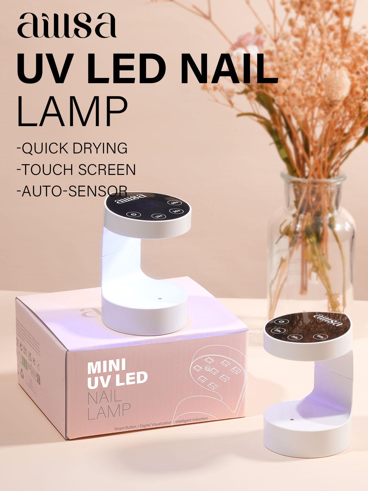 AILLSA Upgraded Mini UV Light with Auto Sensor, Rechargeable LED Flash Cure UV Lamp, 4 Timers Setting Nail Light for Nail Extension/Nail Polish, Portable USB Nail Dryer for Home&Salon Use Nail Art Nail Care nail light Cutics Manicure