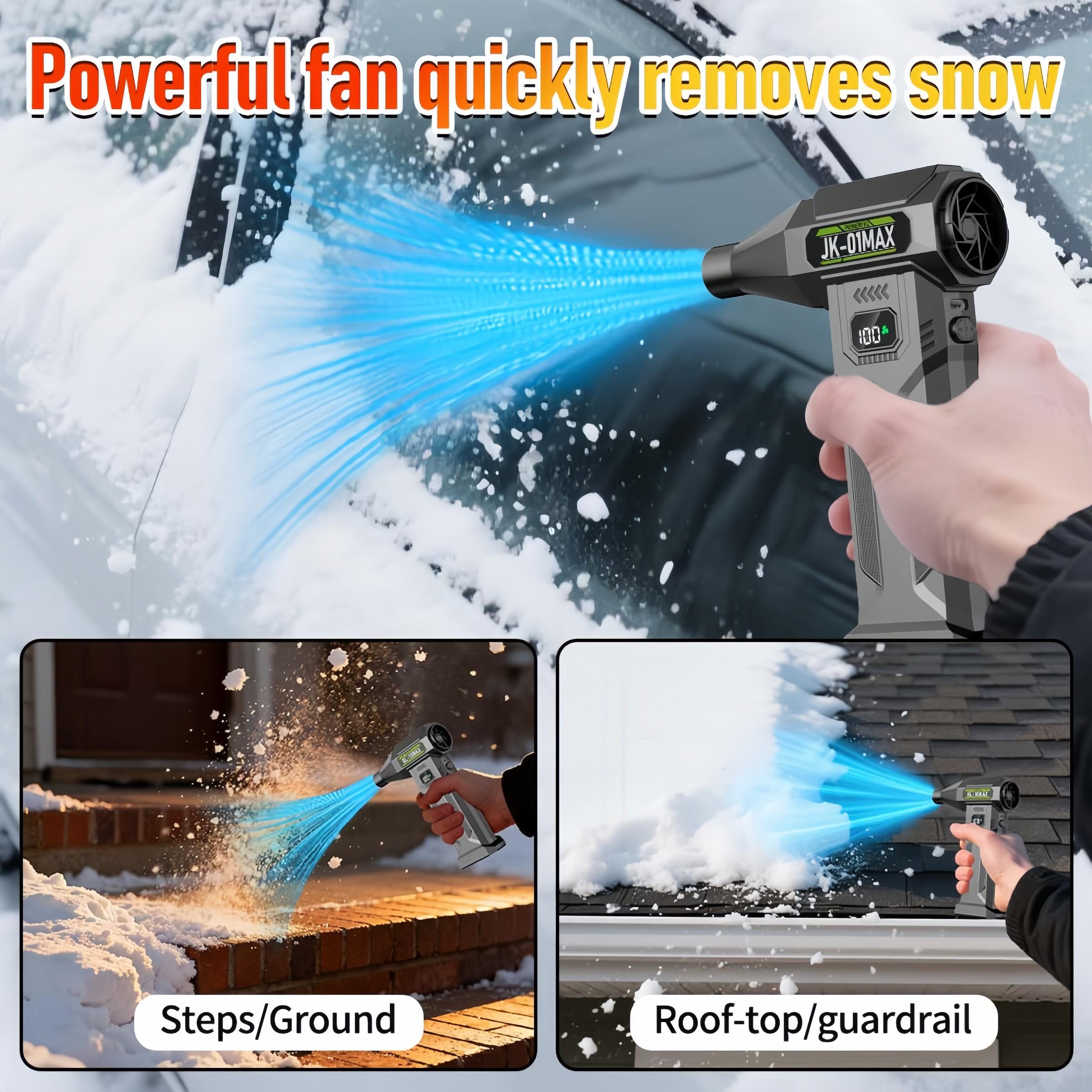 Portable Turbine Jet Blower，9000000RPH High-Power Snow Blower/Snow Remover,6000mAh battery pack，USB-C Fast Charging, 5 wind speed modes. Suitable for Dust Removal (cars/computers), Snow Pile Clearing, and Leaf Blowing.Cleaning tools