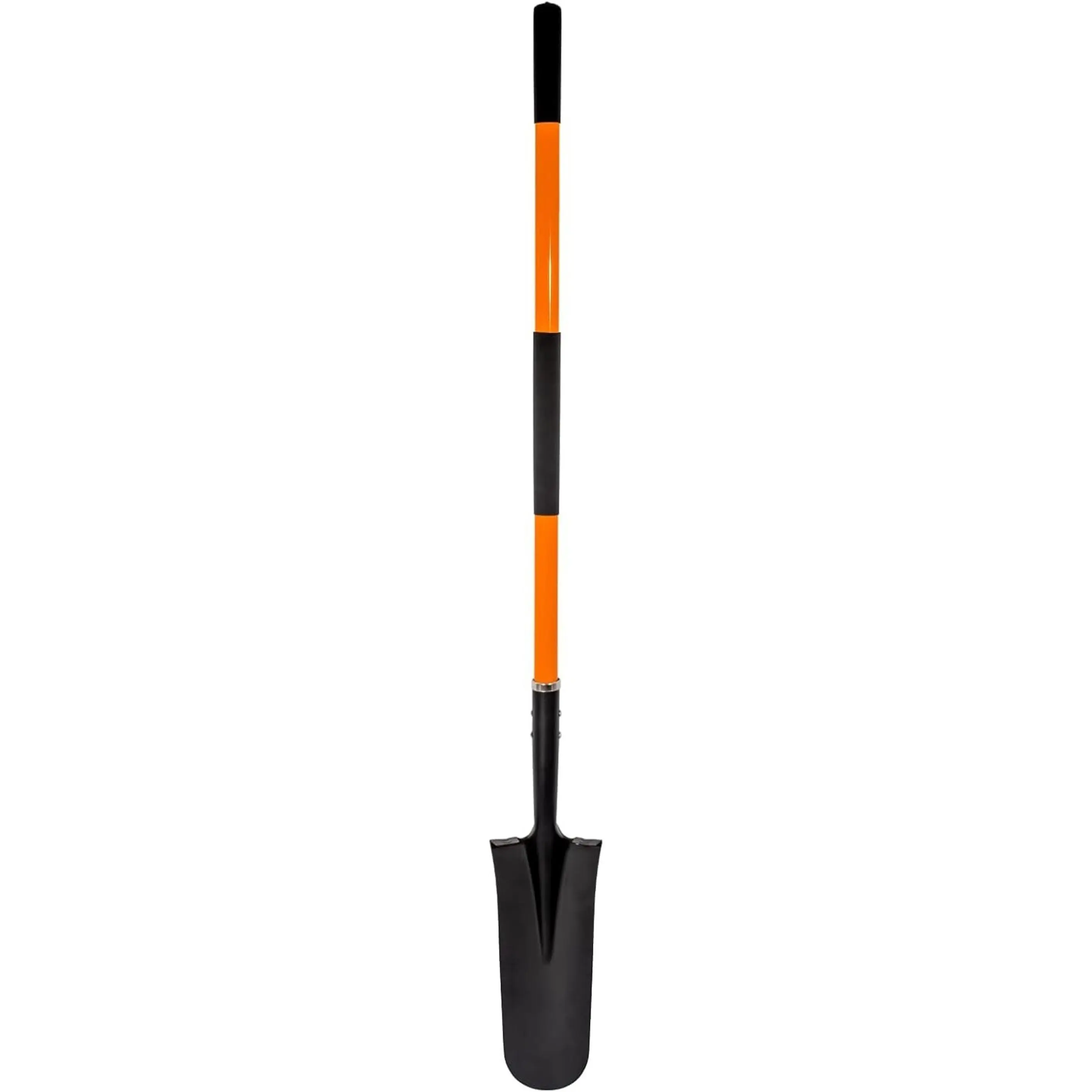 Heavy Duty Shovel with Fiberglass Handle for Digging and Gardening, Metal, 58 Inches