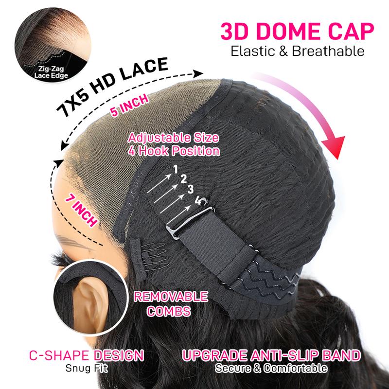 MORE FACE Wear And Go Glueless Wig 7x5 HD Pre-Cut Kinky Curly Wig Human Hair Quick Install Ready To Wear Curly Wigs Lace Front