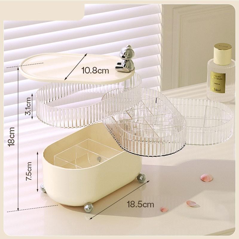 Rotating Makeup Storage Box, Divided Layer Storage, Skincare Organizer, Bathroom Storage, Multifunctional Desktop Box, Dustproof Moisture-Proof