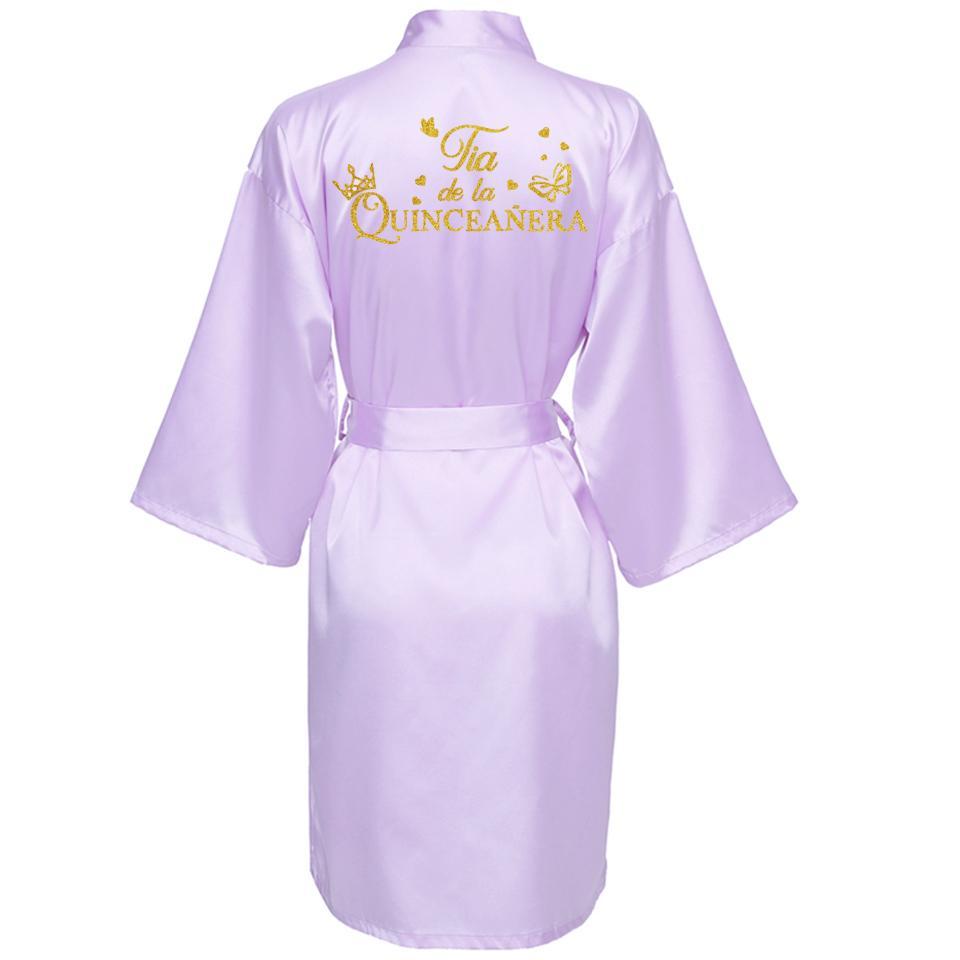 Mis15 Años Robe 15 Years Girl Birthday Party Robes Quinceanera Robe Mis XV Bathrobe Silkly Nightgown