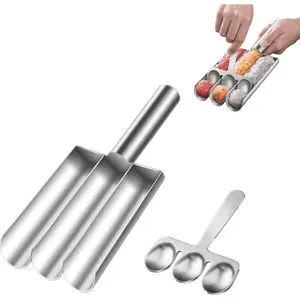 Spoon with Cutting Spade, Triple Meatball Maker for Meatball Lovers, DIY Meatball Making Set, Home Cooking Tools for Quick Making Meatballs