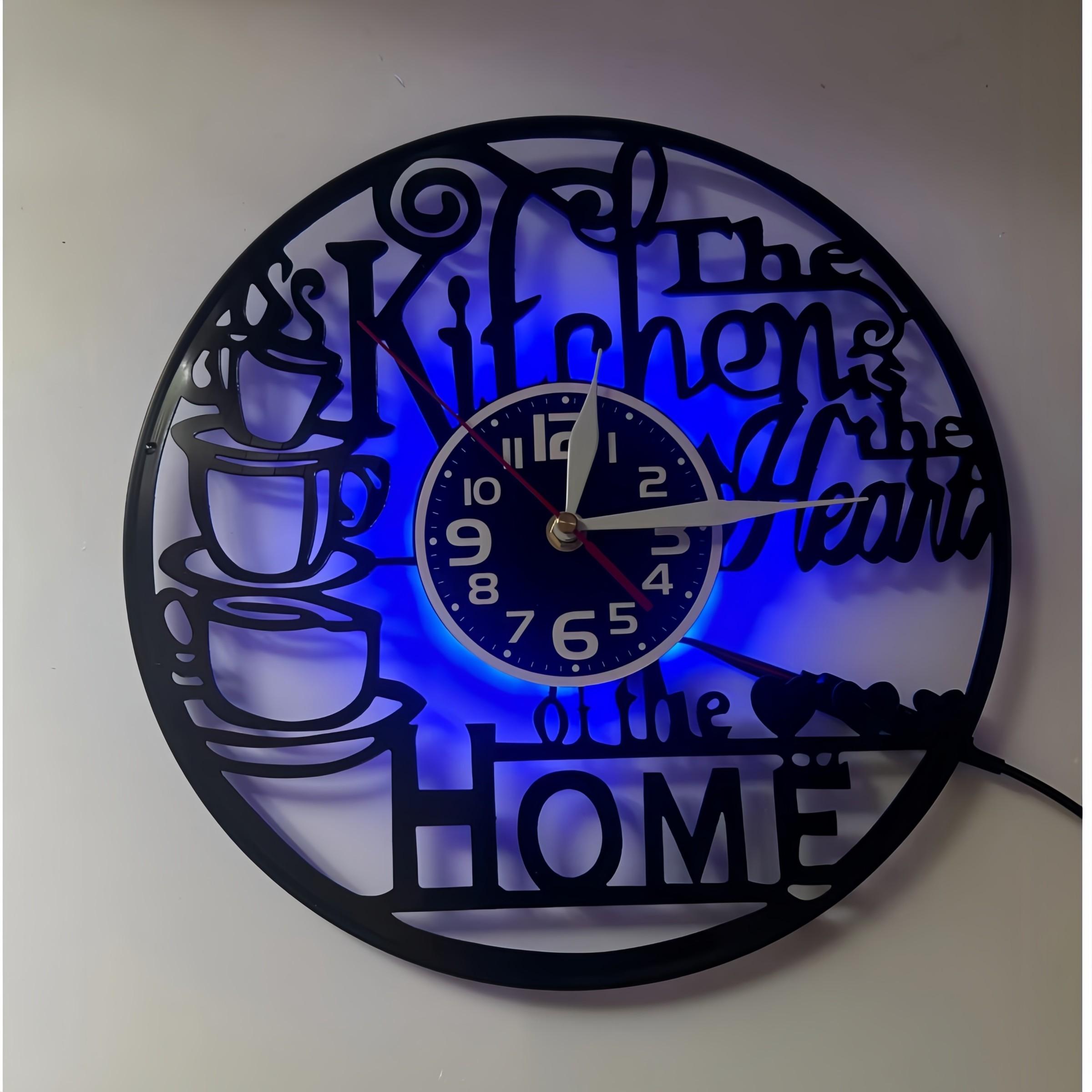 Coffee Cup LED Wall Clock, Stackable Coffee Cups with Steam Lines, Precision Timekeeping, Atmosphere Art Decor, Ideal for Coffee Lovers, Home Decor