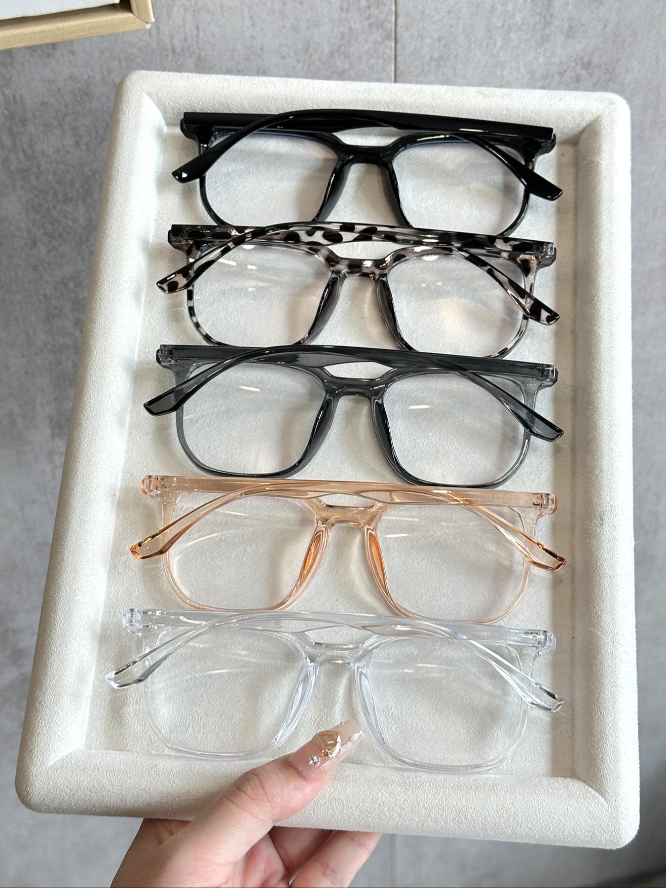 Women's Simple Style Multicolor Flat Glasses Set, Reading Eyeglasses, Ideal for TV Watching, Reading, Gaming, Casual Plastic Frame, All Seasons