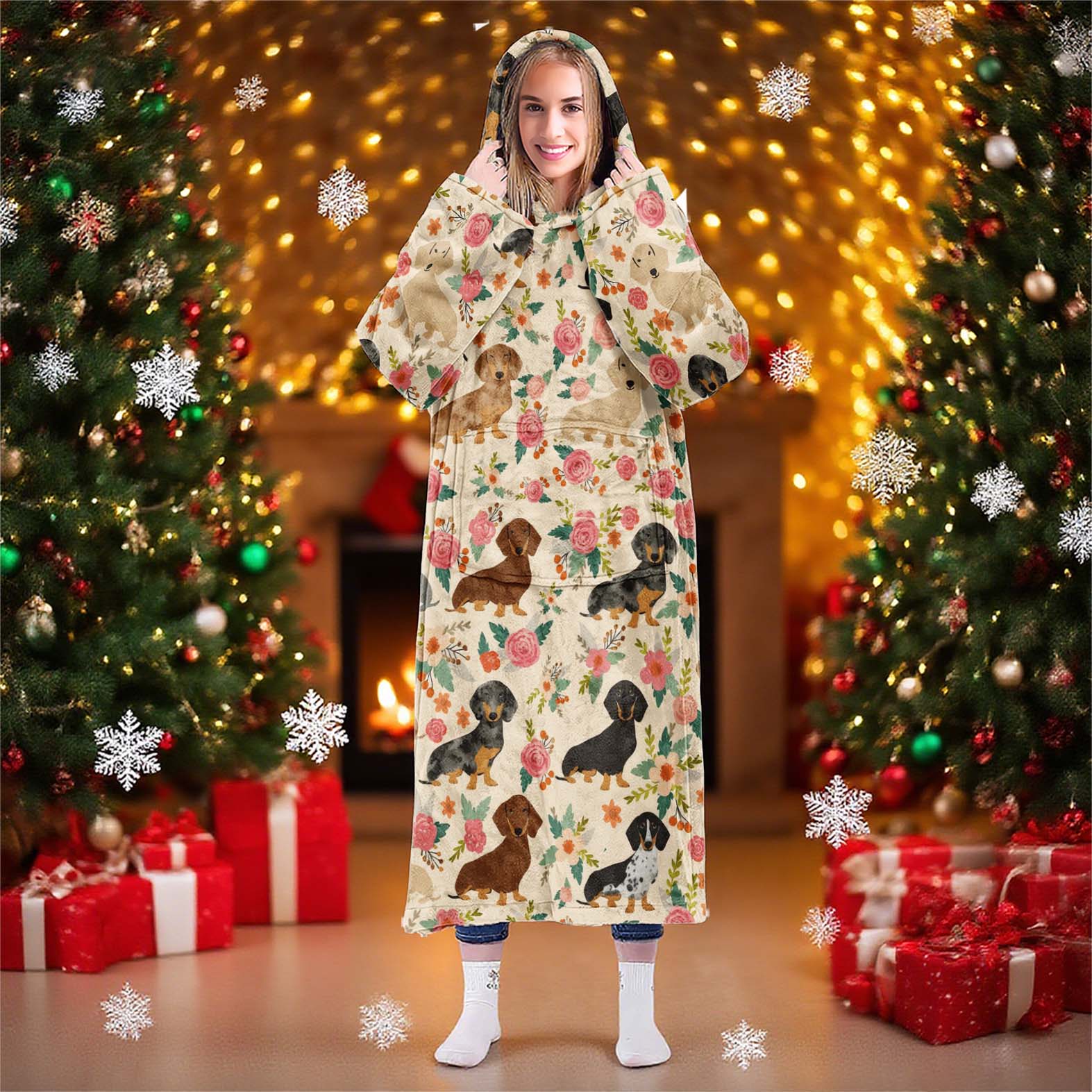 Cute Blue Cat Hooded Blanket, Soft Flannel Throw for Sofa, Home Leisure, Air Conditioning, Nap, Office Bed Camping Travel Gift, Cozy Hooded Blanket