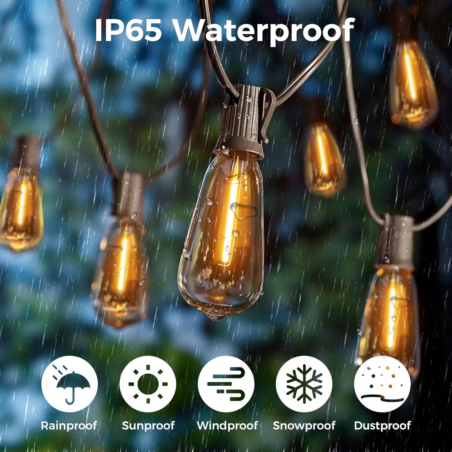 LED Outdoor String Light, 100ft Waterproof String Lights, Dimmable Outdoor Decorative Light (Dimmer is Not Included), Suitable for Garden, Yard, Patio, Balcony, LED Lights, Led Bulbs LED Outdoor String Light, 100ft Waterproof String Lights, Dimmable Outdoor Decorative Light (Dimmer is Not Included), Suitable for Garden, Yard, Patio, Balcony, LED Lights, Led Bulbs