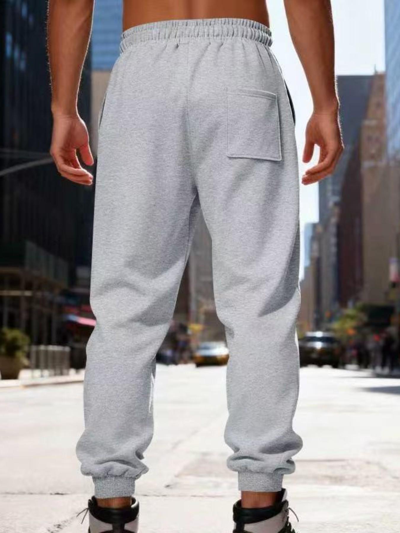 Men's Striped Cargo Jogger Pants, Casual Drawstring Waist Sweatpants, Flap Pockets, Streetwear Track Pants for Men, Comfortable and Stylish