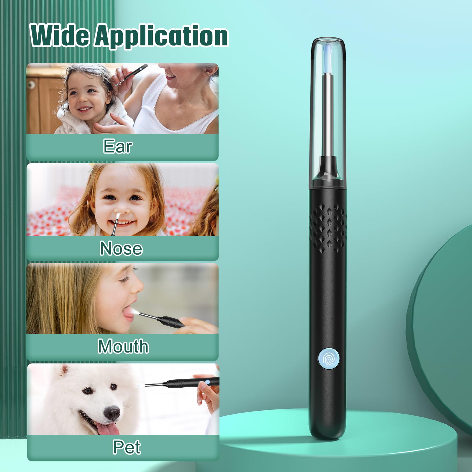 VITCOCO Ear Wax Removal, Ear Cleaning Kit for iPhone, iPad Ear  Cleaner with Camera 1920P FHD, Ear Camera 3.9mm Waterproof Otoscope with LED Light