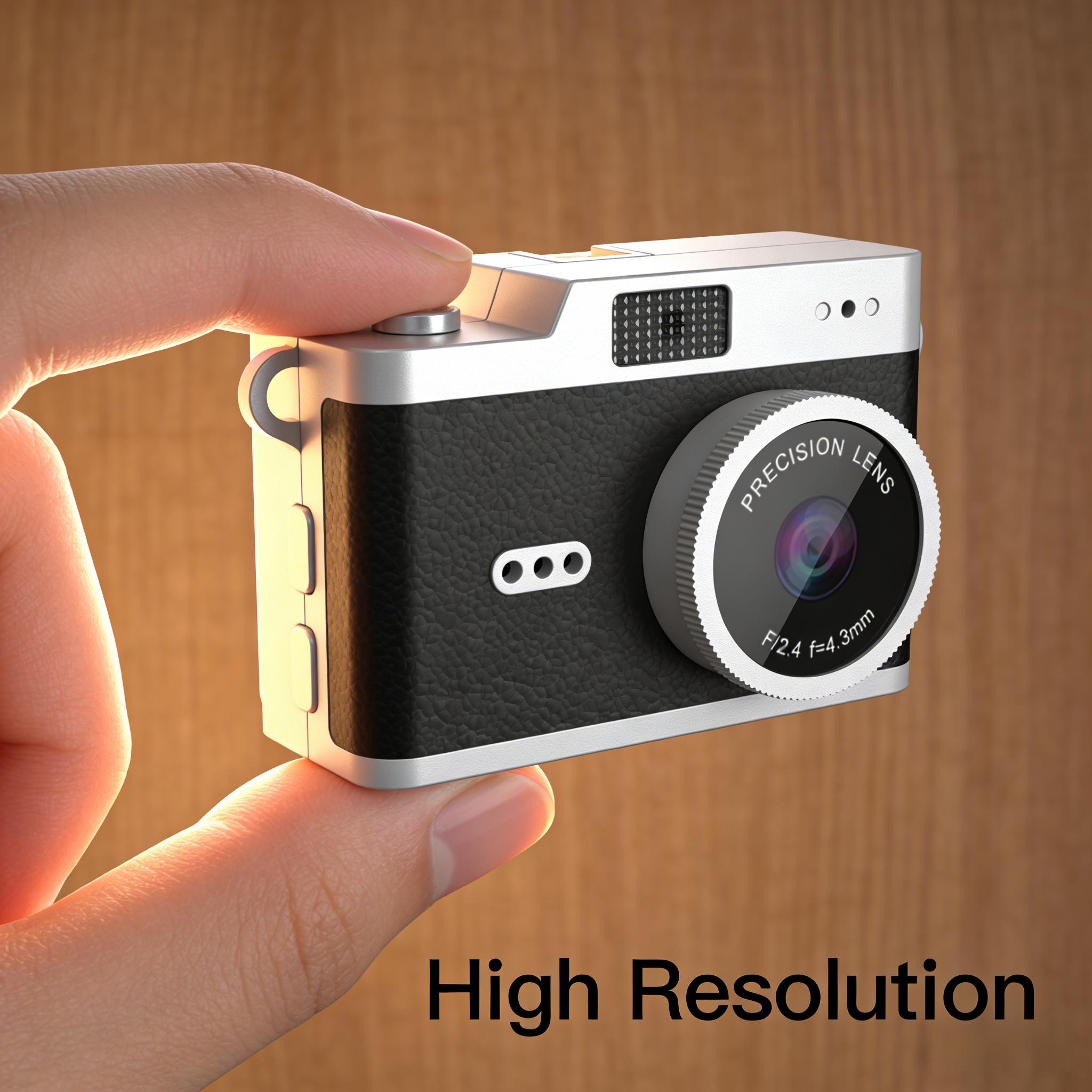 HD 1080P Mini Camera Retro Keychain Camera 0.96 Inch HD Screen Long Lasting Battery Includes 8GB TF Memory Card