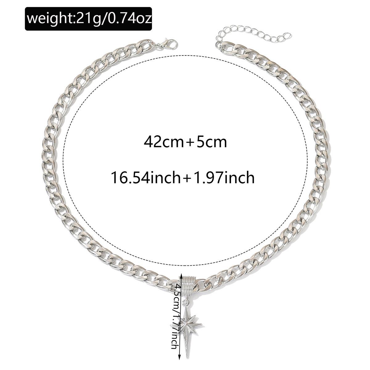 Hip-hop punk style star-shaped pendant necklace made of stainless steel, featuring unique stars. A niche trend piece that can be easily paired with various outfits.