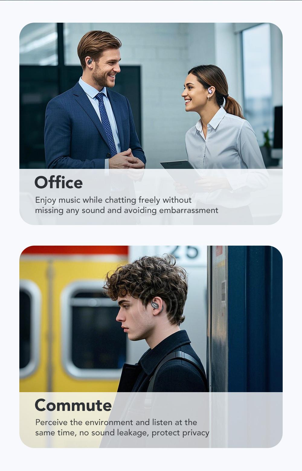 MINISO MS156 True Wireless Open Ear Headphones Bluetooth 5.4 Bone Conduction Earphones Over Ear TWS Headset for iPhone Android Phone Electric Audio Earbuds