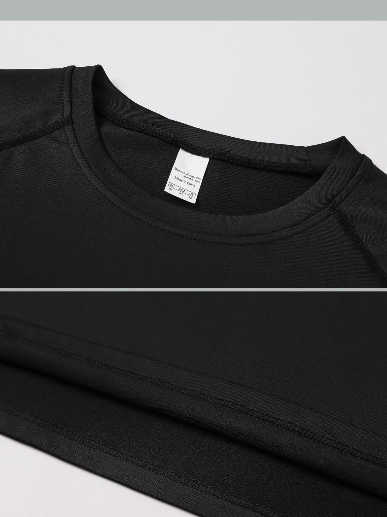 Men's 2-Pack Compression Sports T-Shirts, Fitness Running Tops, Breathable Moisture-Wicking Fabric, Boyfriend Style, Outdoor Running Basketball Cycling Gym Workout Casual Wear, Compression Sports Tee